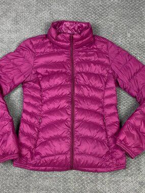 Uniqlo Ultralight Down Jacket Puffer Womens XS Pink Magenta Purple Packable